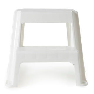 Gracious Living 16-Inch Plastic Two Step Home & Kitchen Stool, White (4 Pack)