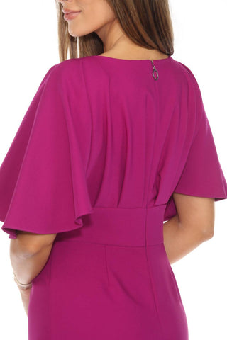Joseph Ribkoff - Flutter Sleeves Wide Leg Jumpsuit