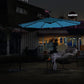 10ft Solar LED Offset Hanging Patio Umbrella (Light Green)