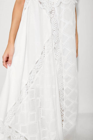 Polagram - One Shoulder Lace Detail Maxi Dress