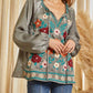 Andree By Unit - Velvety Embroidered Satin Blouse