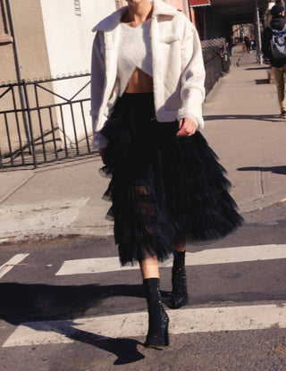 Elan - Tulle Layered Midi Skirt