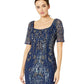 Adrianna Papell - Full Beaded Sheath Midi Party Dress