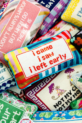 Furbish Studio - I Came I Saw Needlepoint Pillow