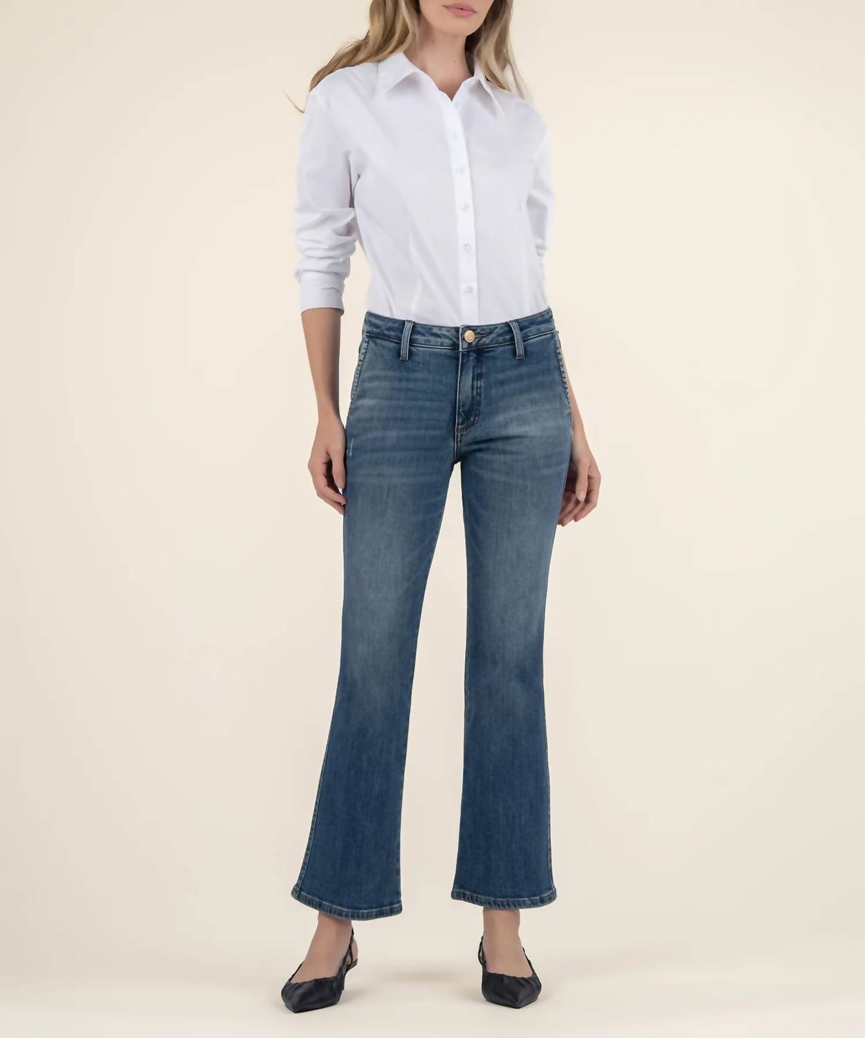 Kut From The Kloth - Kelsey Mid Rise Ankle Flare Regular Hem Slash Pkt