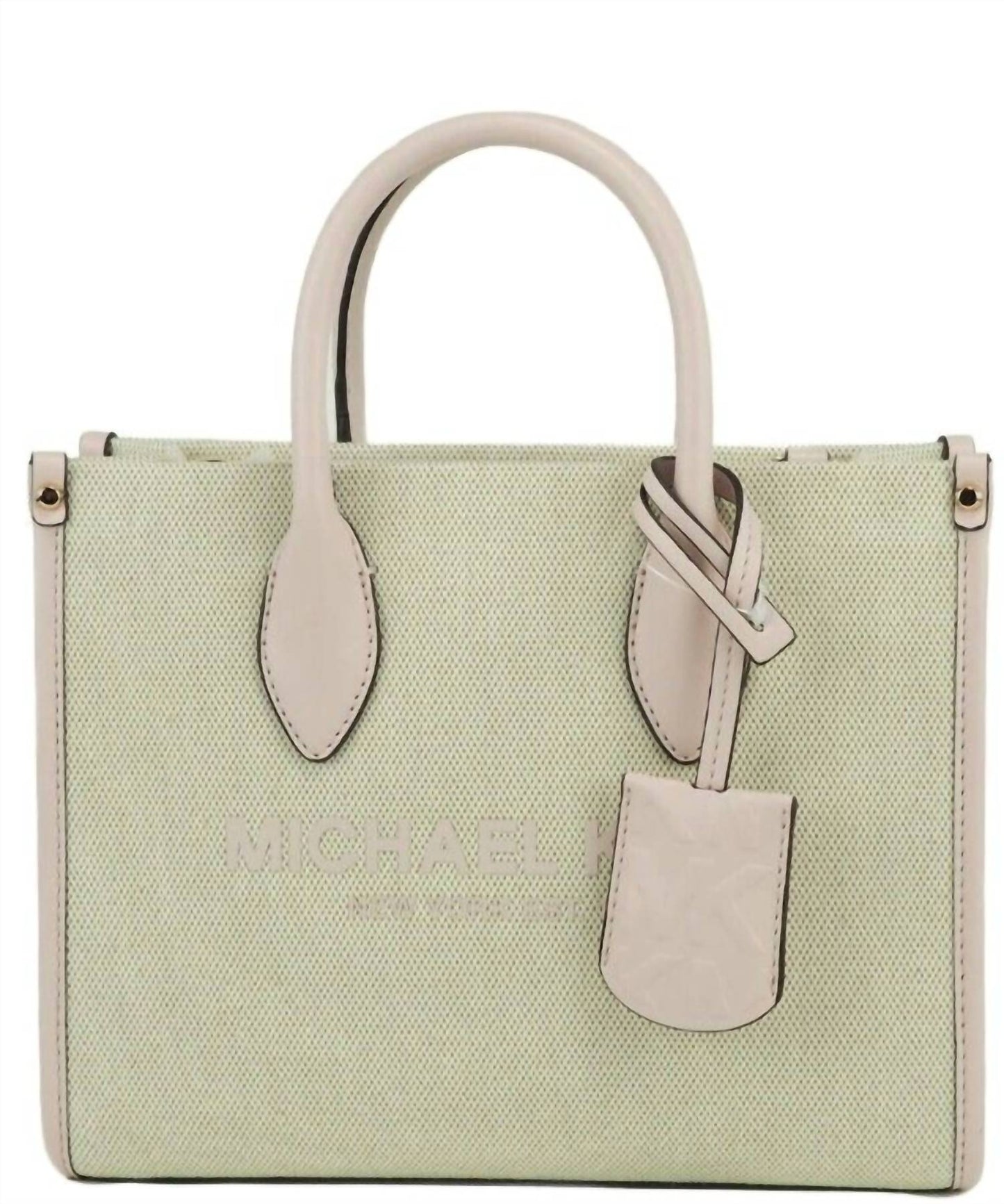 Michael Kors - Women's Mirella Canvas Shopper Crossbody Handbag Purse Small