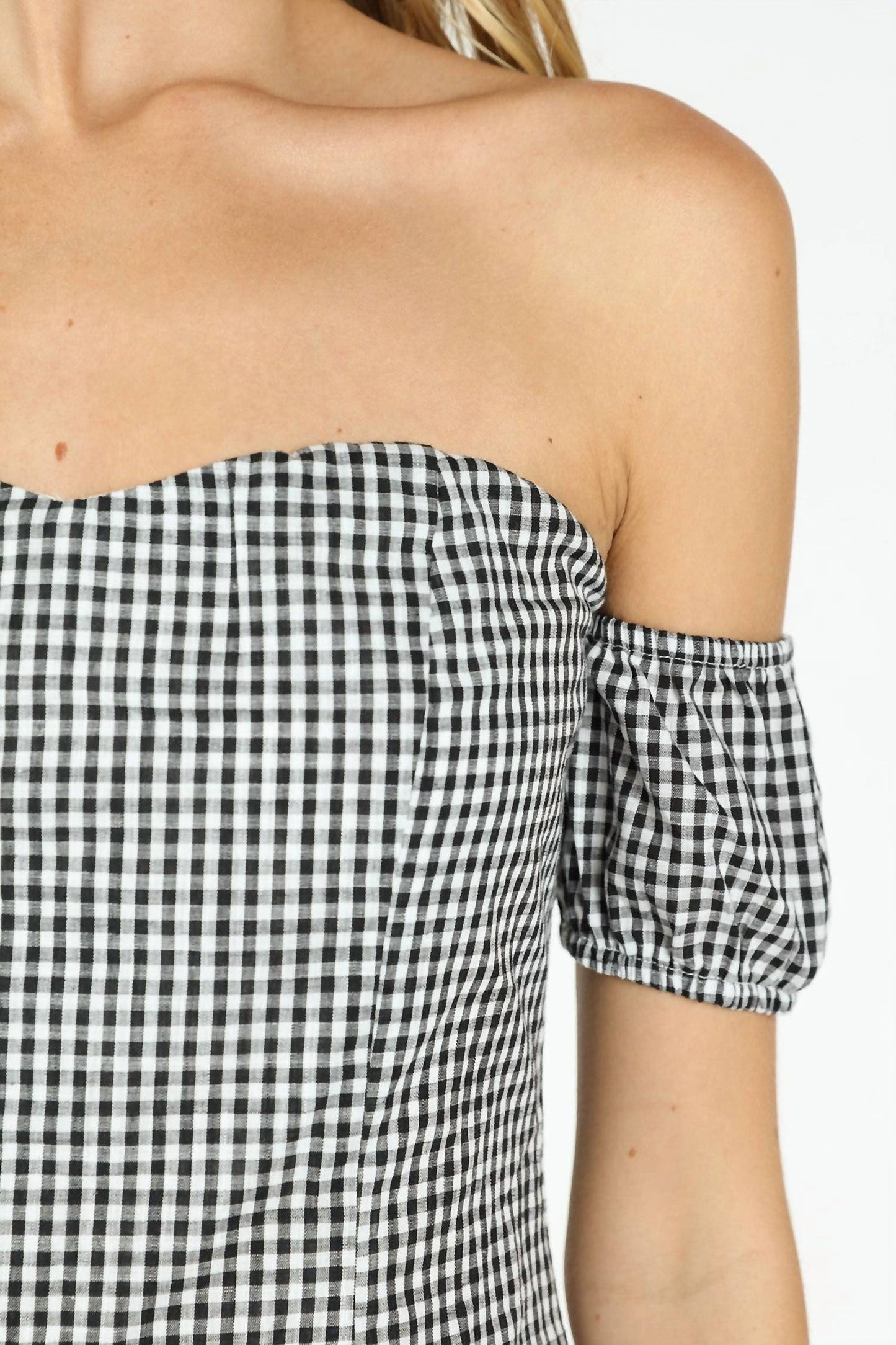 Honey Punch - Off The Shoulder Gingham Dress