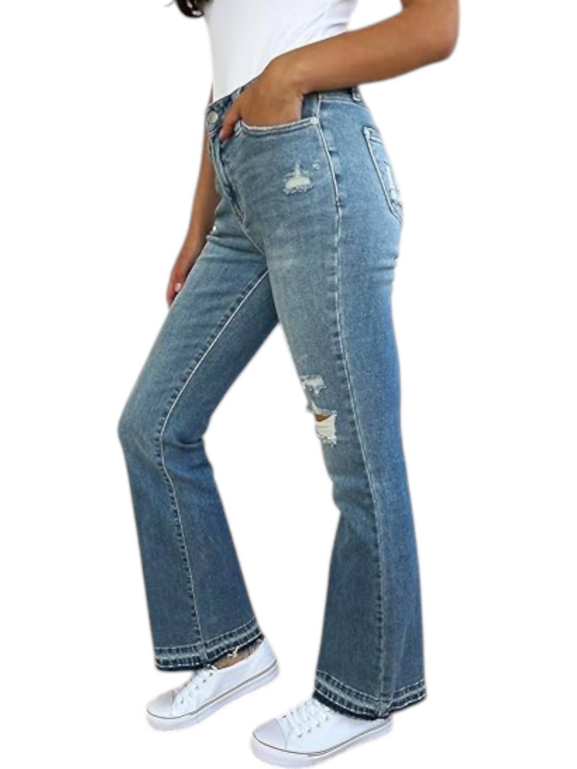 Judy Blue - Destroy & Released Hem Bootcut Jeans