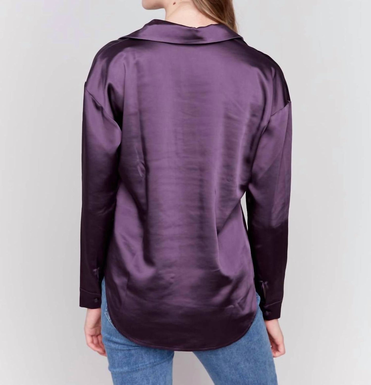 Charlie B - Solid Gutsy Satin Button-Down Shirt