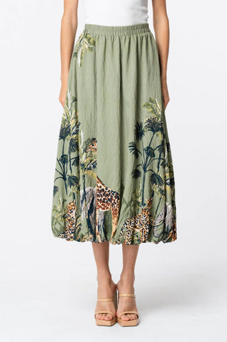 Ciebon - Andrey Printed Bubble Midi Skirt