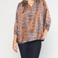 Entro - Swirl Printed V-Neck Top