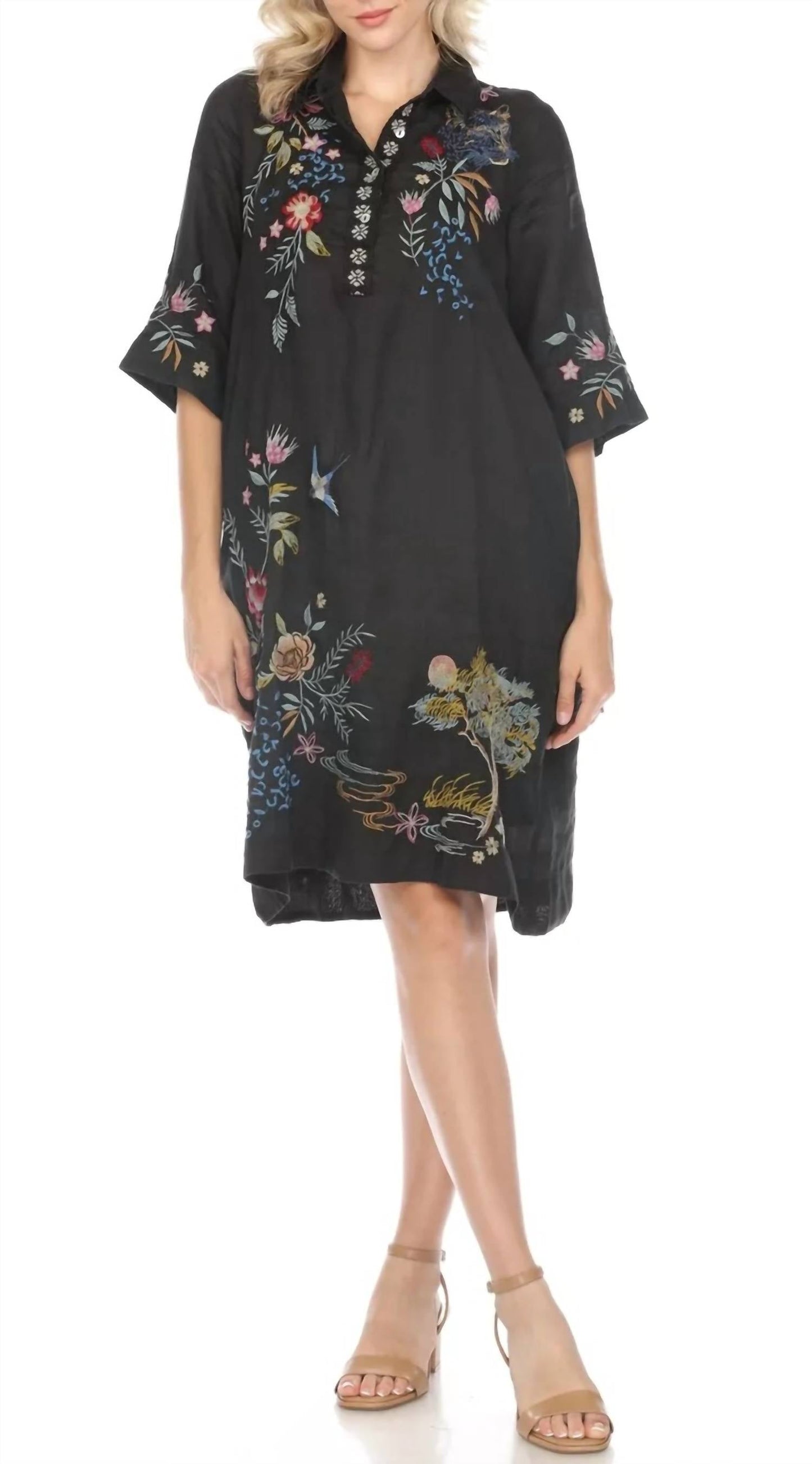 Johnny Was - Indalo Henley Kimono Sleeve Dress