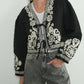 Aaron & Amber - Embroidered Puff Sleeve Jacket