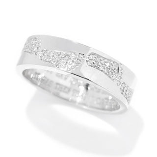 Beverly Hills Elegance 14K Gold 0.37ctw Diamond Footprints Inscribed Ring