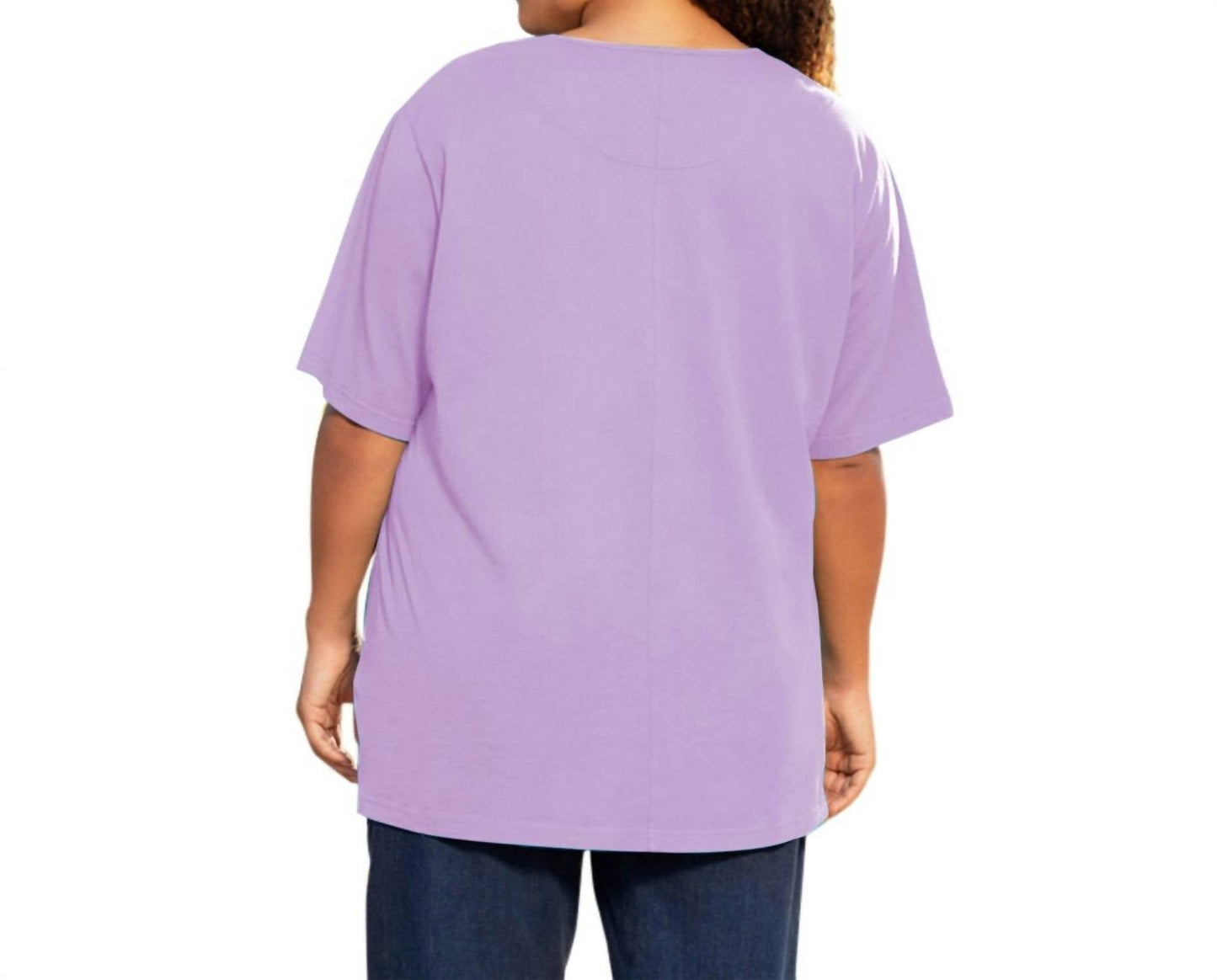 On The Plus Side - Side Cotton Short Sleeve Tee - Plus