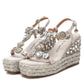 Xti - Women's Gemstone Embellished Wedge Sandals