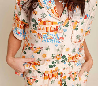 Line And Dot - Payton Button Up Top
