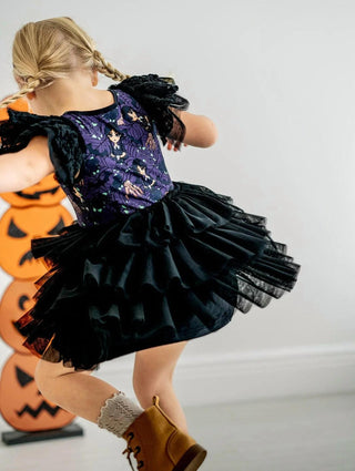 Charlies Project - Kid's Wednesday Lace Sleeve Tulle Dress