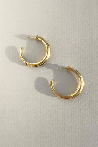 Astor & Orion - Women's Crescent Large Hoops Earrings