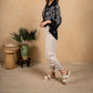 Paparazzi - Women's Embroidered Tie Front Blouse