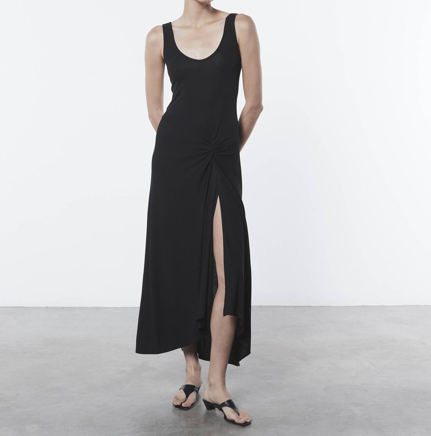 Enza Costa - MATTE JERSEY DRAPED KNOT DRESS