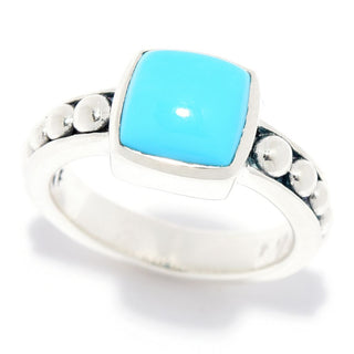 Artisan Silver by Samuel B. Sleeping Beauty Turquoise & Bead Ring
