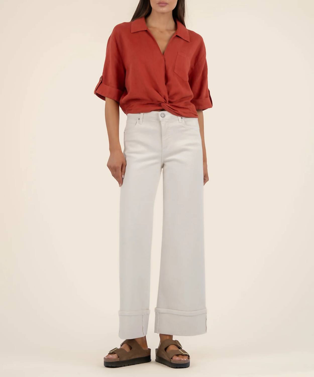 Kut From The Kloth - Rebel-knot Cuffed Sleeves Front Shirt