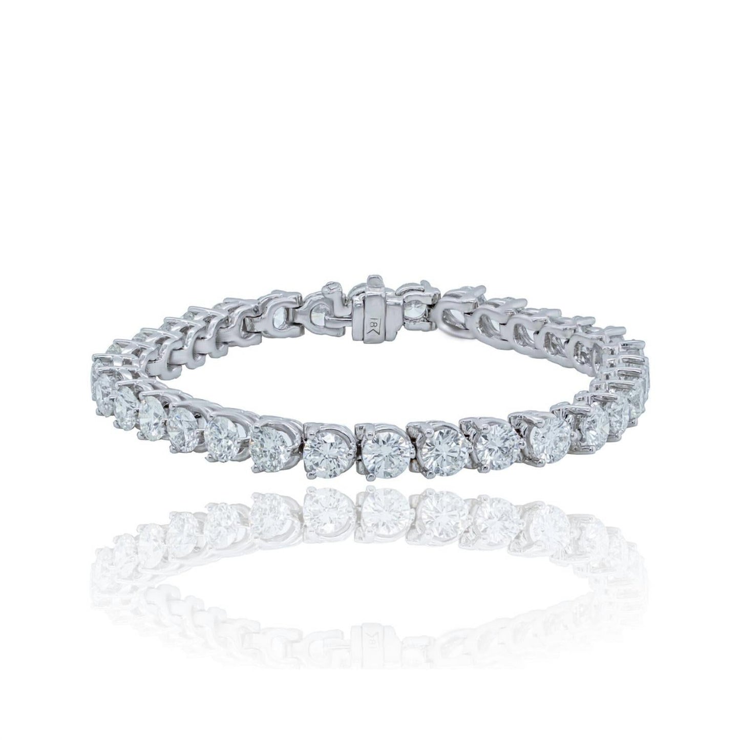 Diana M Jewels - 7.85cts 3 Prong Round Tennis Bracelet