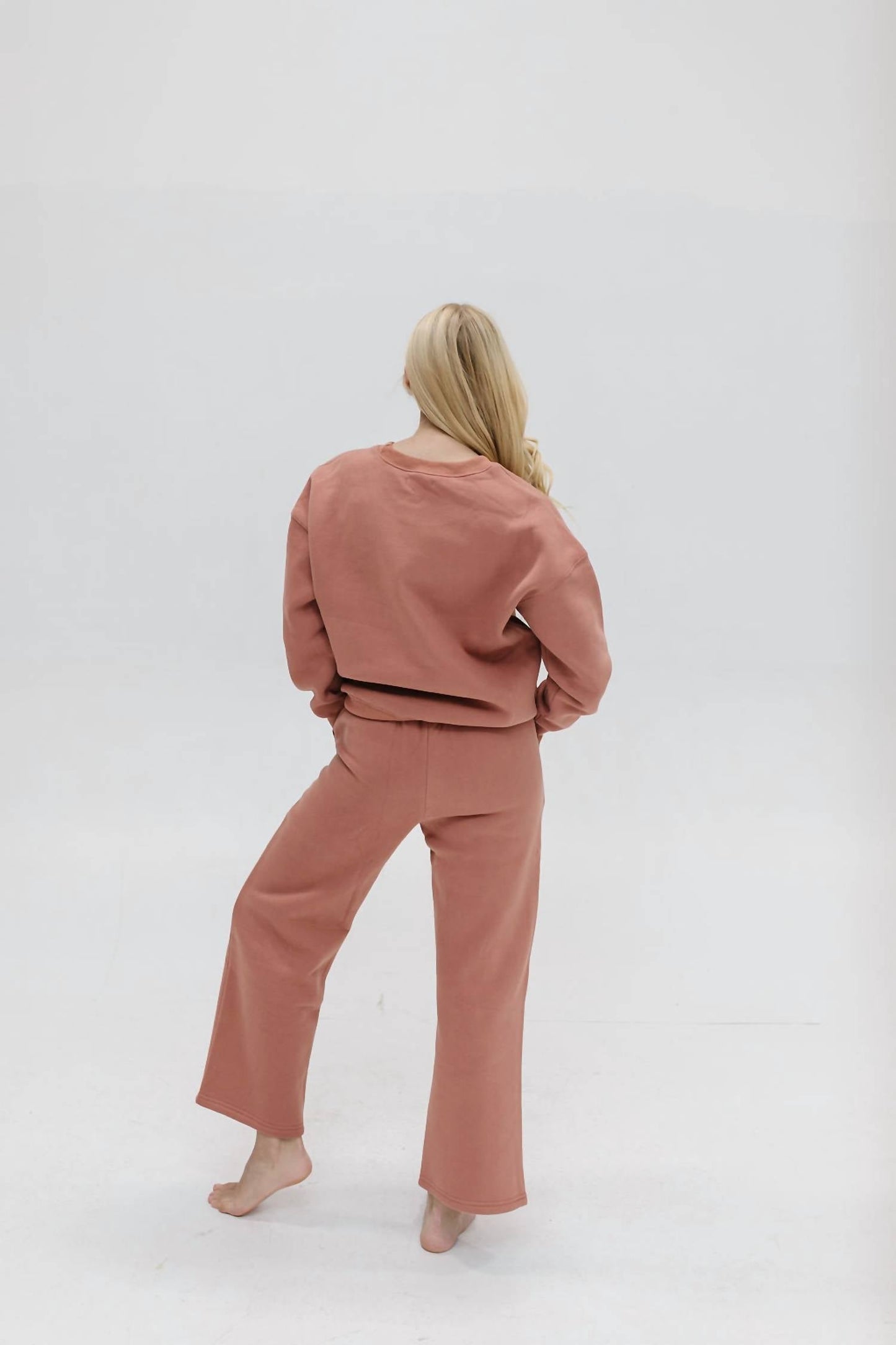 Tea N Rose - Happy Lounge Long Sleeve Top & Wide Leg Set