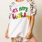 Trendsi - BiBi Metallic Letter Spangle Raglan Puff Sleeve Top