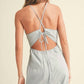 Miou Muse - Washed Cotton Halter Jumpsuit