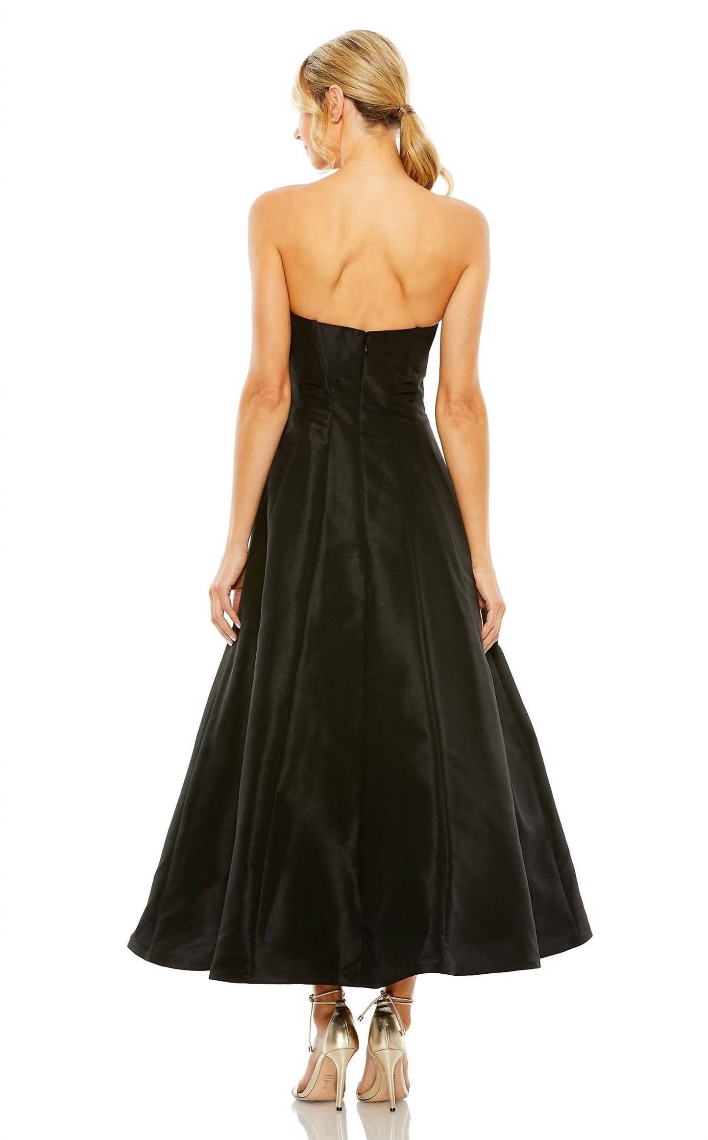 Mac Duggal - Strapless A-line Tea Length Bow Dress Size 6 $398
