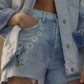 7 For All Mankind - Ruby Embroidered Cutoff