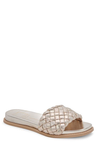 Dolce Vita Grazie Braided Slide Sandal - Light Gold Metallic