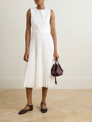 Theory - Pleated Poplin Midi Dress