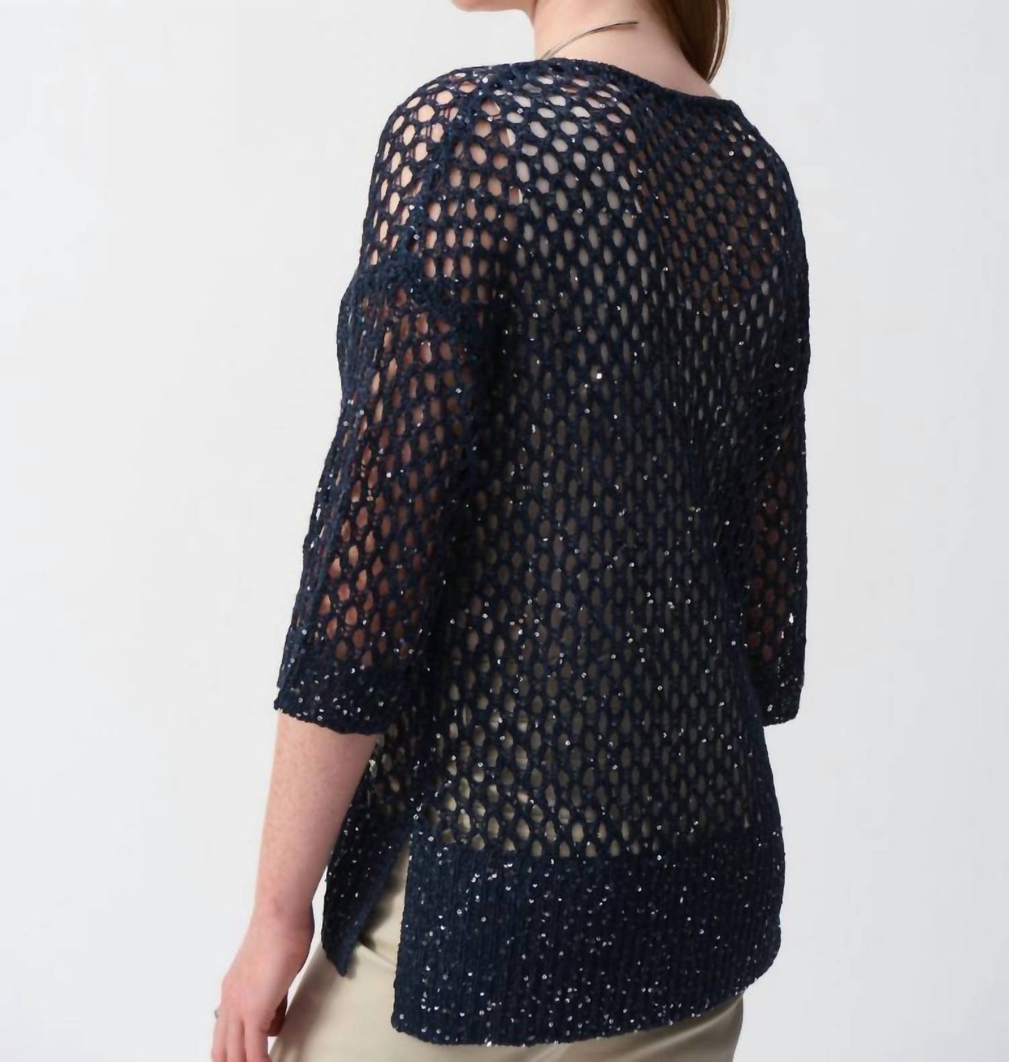 Joseph Ribkoff - Open Stitch With Sequins Sweater