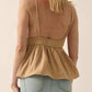 Promesa - Crinkle Cotton Floral Crochet Babydoll Cami Top