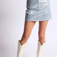 Sage The Label - Glamper Foil Denim Mini Skirt