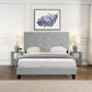 Full Size Upholstered Platform Bed Frame With Tufted Headboard - Gray