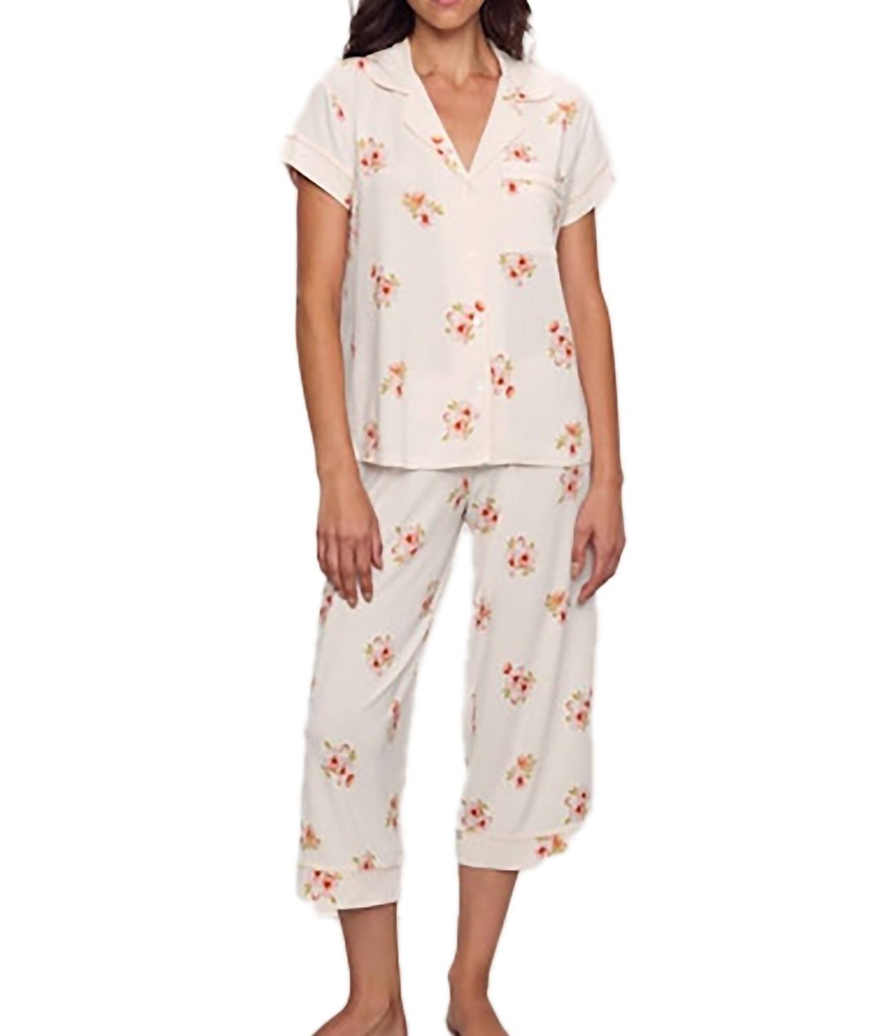 Eberjey - Gisele Short Sleeve Crop Pj Set