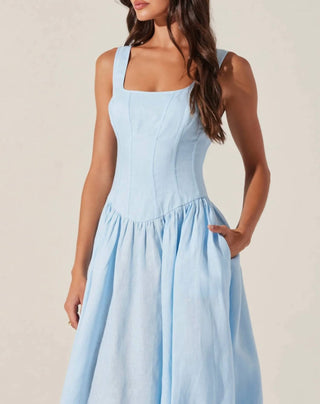 Astr - Thierry Linen Midi Dress