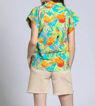 Apny - Women's Printed Wrap Blouse