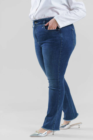 Nydj - Plus - Marilyn High Rise Straight Leg With Frayed Hem