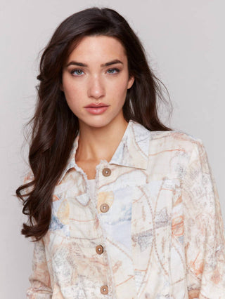 Charlie B - Printed Linen Blend Jacket