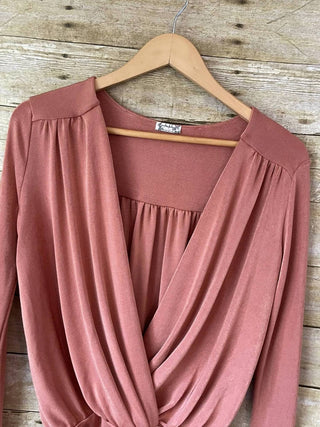 Free People - Turnt Long Sleeve V-neck Bodysuit