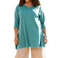 On The Plus Side - Jersey Henley 3/4 Sleeve Tunic - Plus