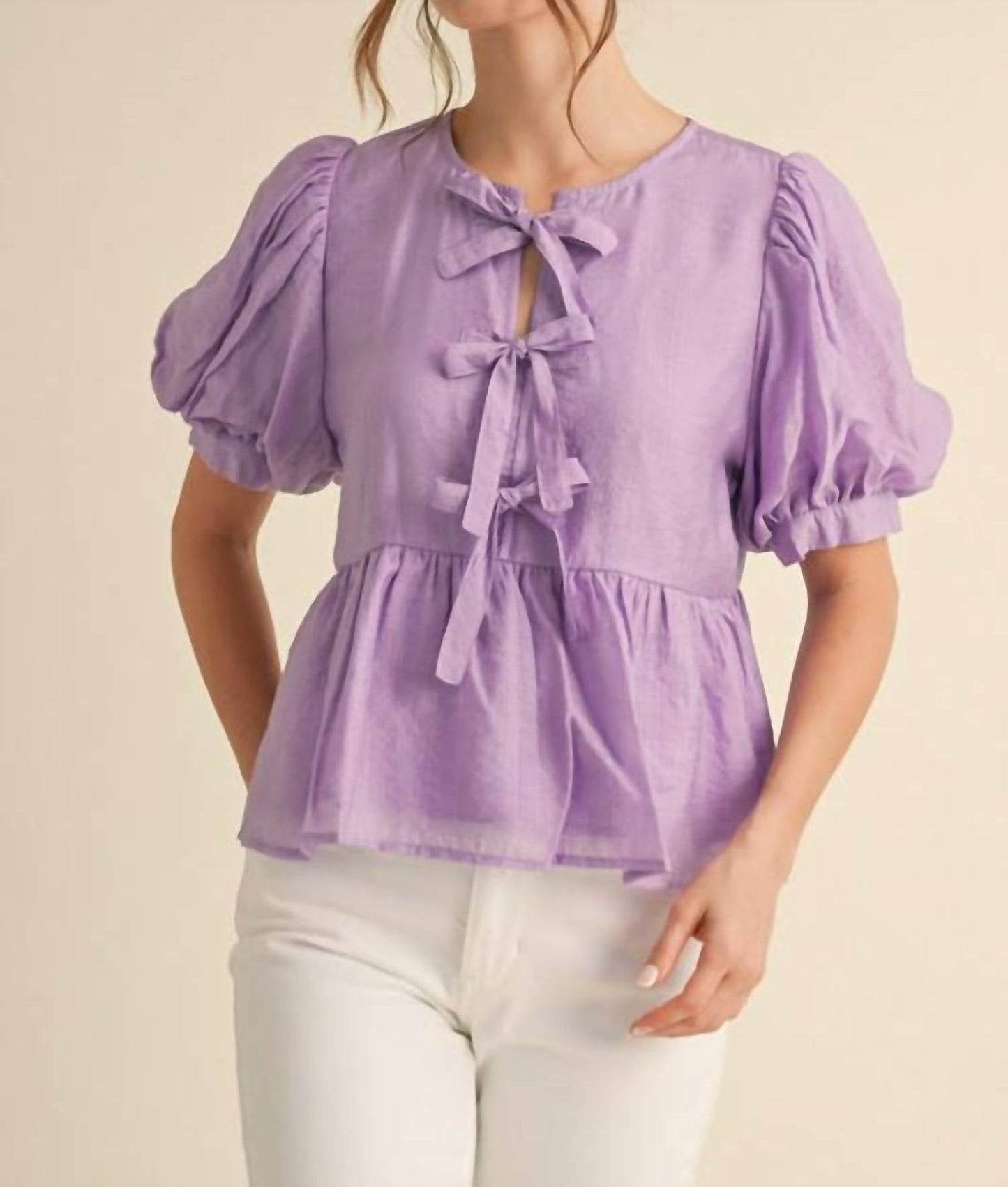 Jodifl - Miller Puff Sleeve Bow Top