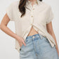 Blu Pepper - Collared Cuff Sleeve Back Pintuck Shirt