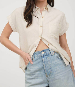 Blu Pepper - Collared Cuff Sleeve Back Pintuck Shirt