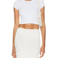 Enza Costa - Women's Cropped Cap Sleeve T-shirt